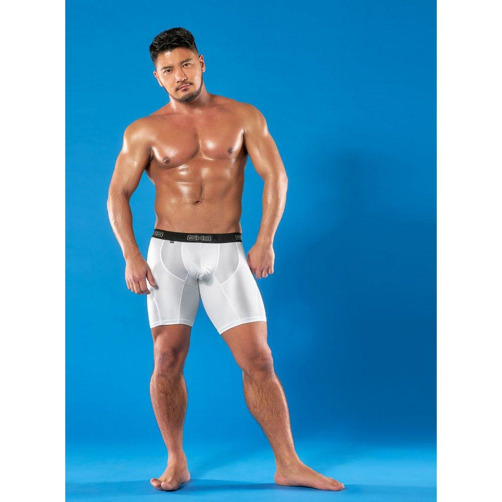 日本GX3 FUSION 長版四角內褲 長腿平口褲 輕薄透明內褲 超薄透視 內搭褲 競技摔角褲 2入 K2011-細節圖6