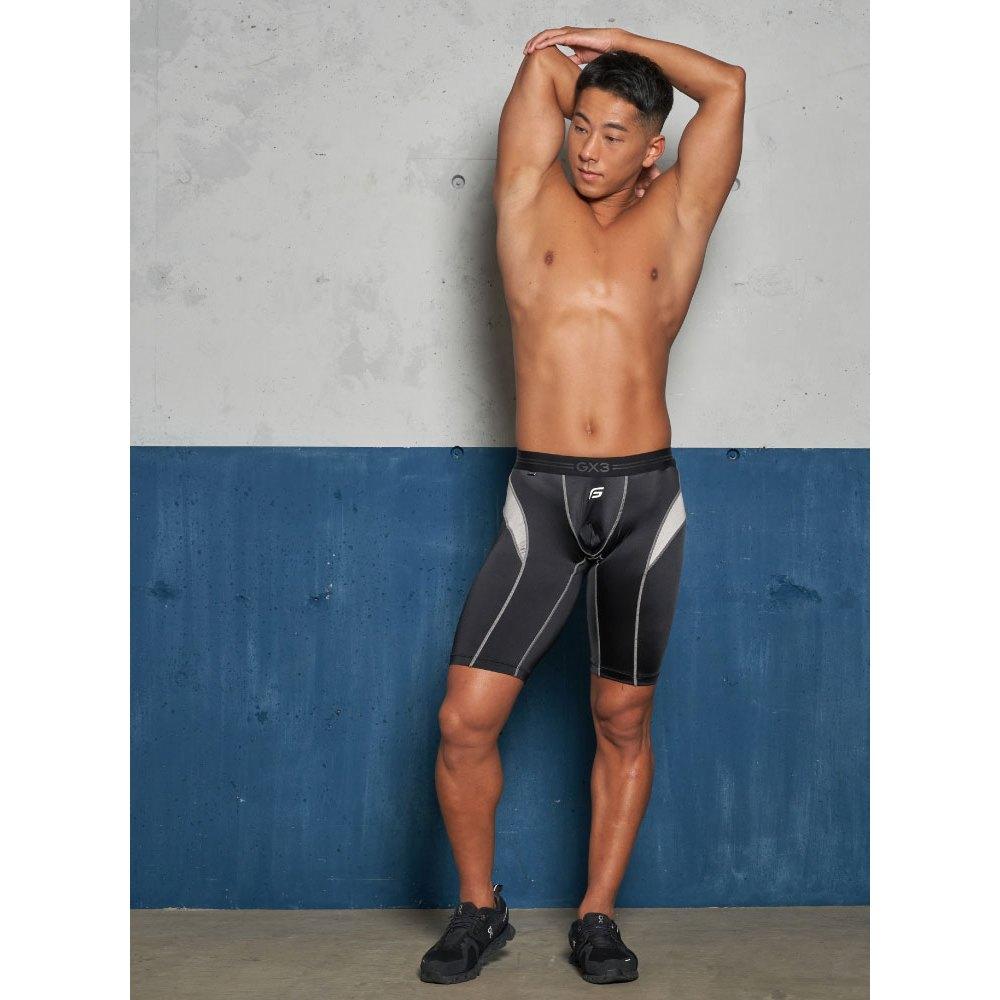 日本 GX3 SHINE PLUS 亮澤絲滑長腿平角褲 運動長版四角內褲 競技摔角褲  1條裝 K2309-細節圖8