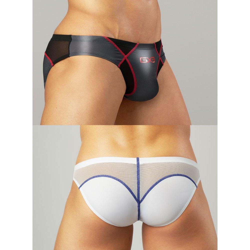 日本GX3 光澤運動泳褲風格比基尼三角褲 網狀 衝浪亮澤比基尼內褲 透網 透視感 透明內褲 2入 K2246-細節圖6