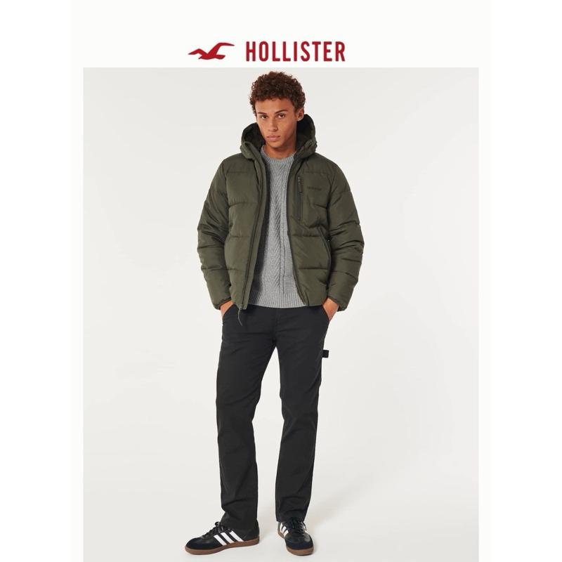 Hollister 刷毛夾克外套 防風抗水 保暖連帽外套 禦寒外套 人造皮毛內襯 男版XL 卡其軍綠色 簡單好看-細節圖2
