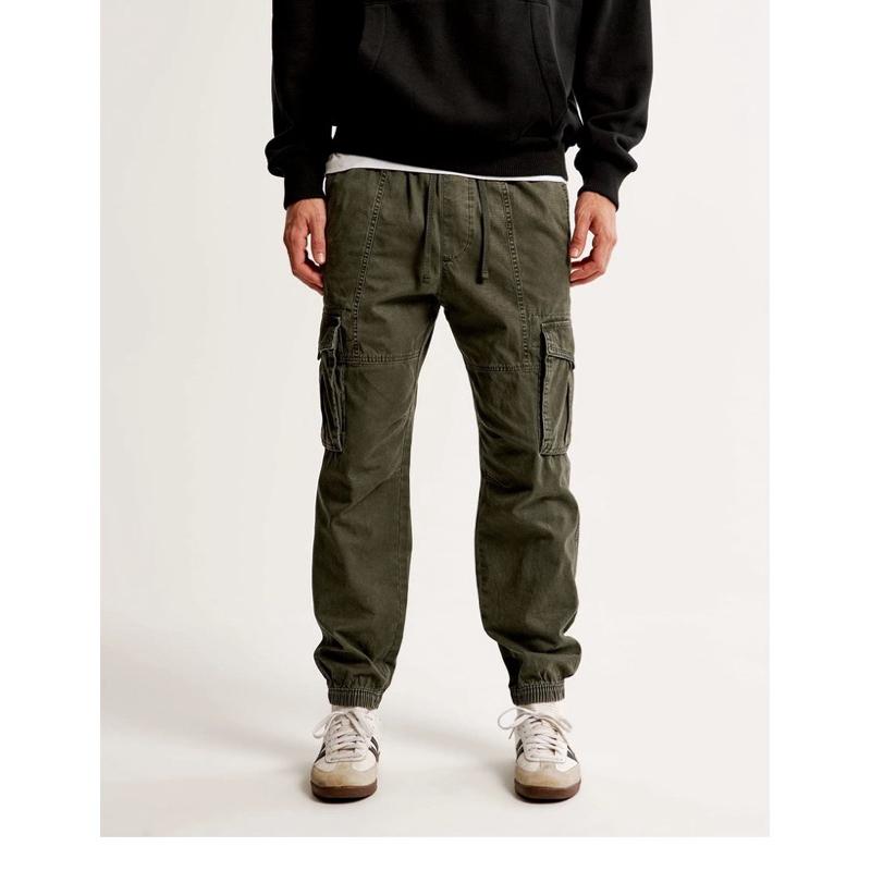 Hollister 多口袋工作褲 工裝慢跑運動褲 束口長褲 休閒卡其褲 男版M號-細節圖2