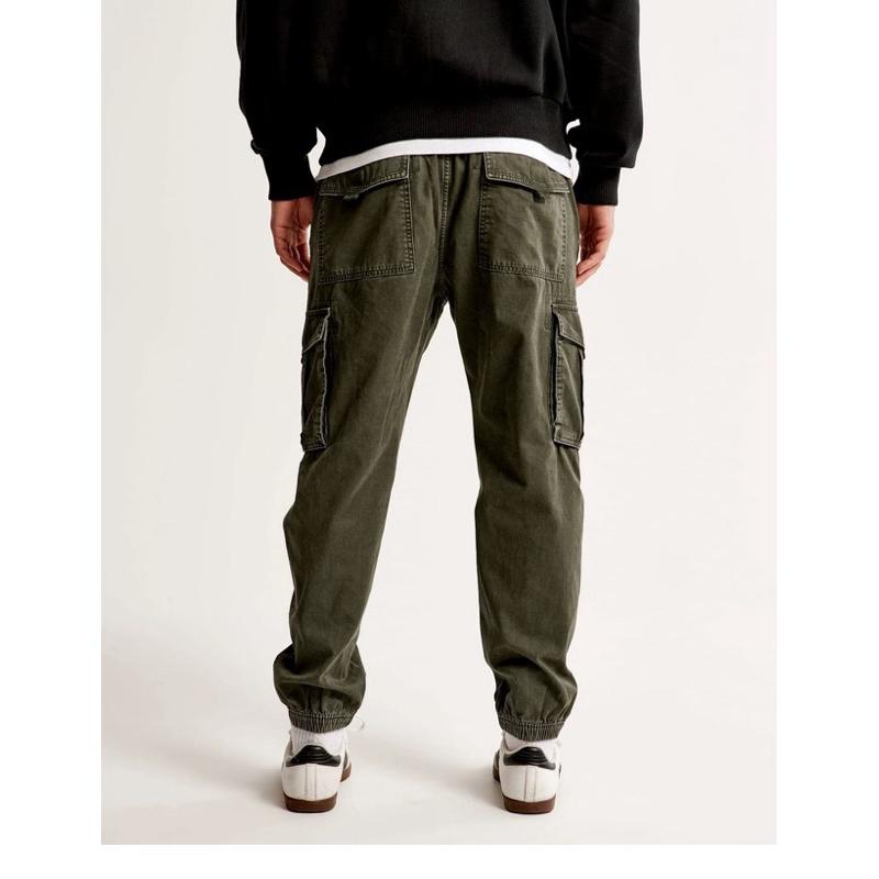 Hollister 多口袋工作褲 工裝慢跑運動褲 束口長褲 休閒卡其褲 男版M號-細節圖4