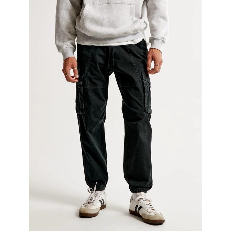 Hollister 多口袋工作褲 工裝慢跑運動褲 束口長褲 休閒卡其褲 男版M號-細節圖8