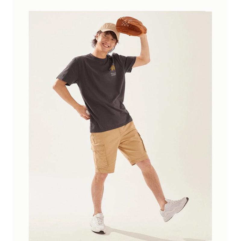 Hollister 美式運動工裝短褲 口袋卡其褲 高彈性休閒短褲 男版M號-細節圖4