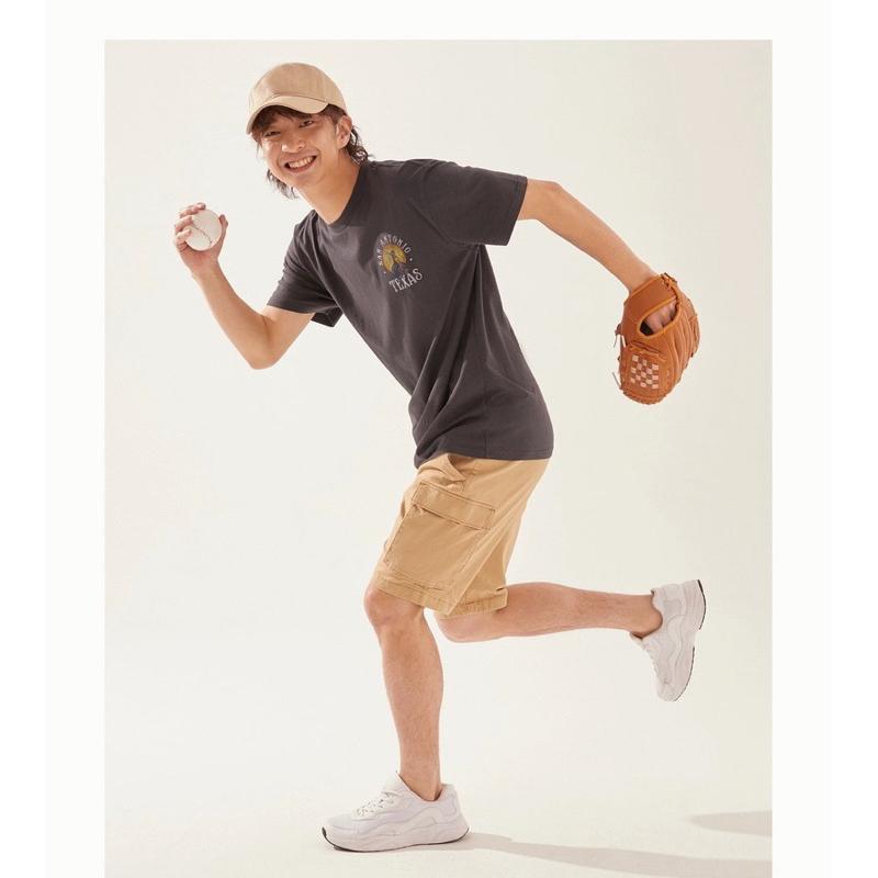 Hollister 美式運動工裝短褲 口袋卡其褲 高彈性休閒短褲 男版M號-細節圖5