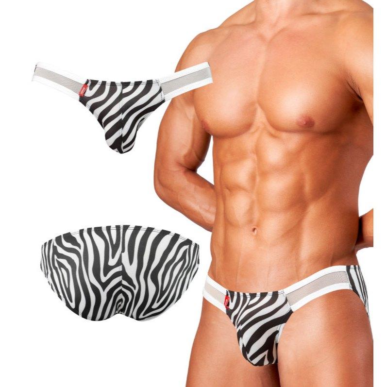 日本 GX3 WESTERN 斑馬紋比基尼三角褲 ZEBRA 比基尼內褲 運動內著 2條裝 K2276-細節圖6