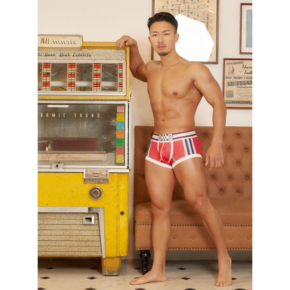 日本GX3 光澤運動雙條紋四角褲 多彩亮澤撞色平口內褲 2入 K2241-細節圖4