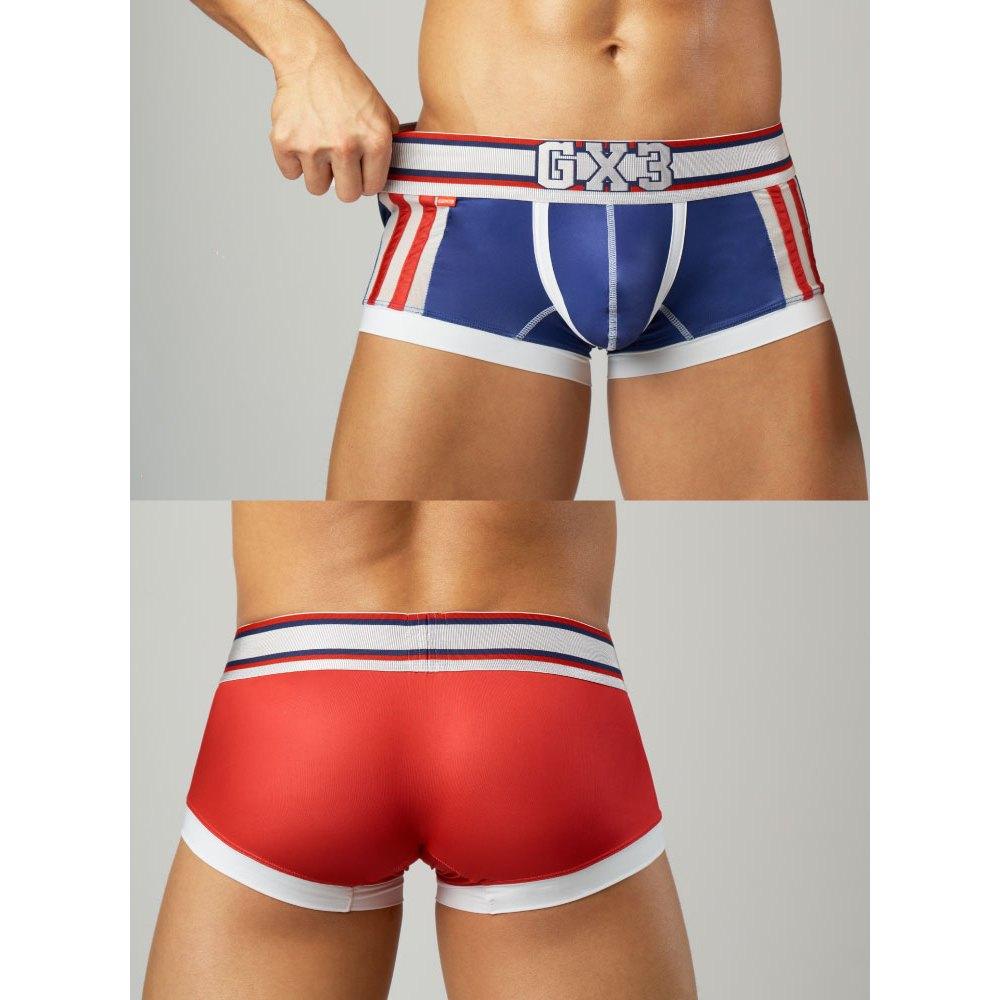 日本GX3 光澤運動雙條紋四角褲 多彩亮澤撞色平口內褲 2入 K2241-細節圖6