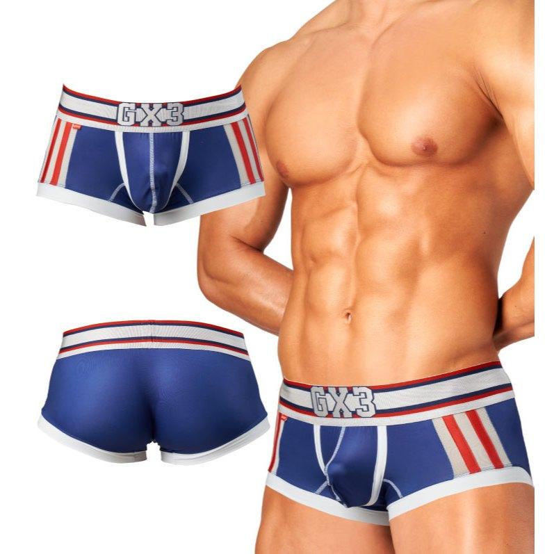 日本GX3 光澤運動雙條紋四角褲 多彩亮澤撞色平口內褲 2入 K2241-細節圖7