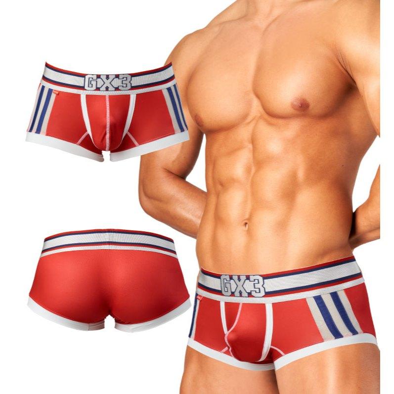 日本GX3 光澤運動雙條紋四角褲 多彩亮澤撞色平口內褲 2入 K2241-細節圖8