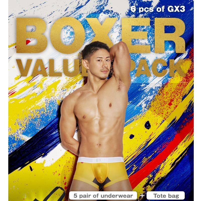 日本GX3 超值福袋 光澤霓虹多彩撞色四角褲 亮澤螢光運動平角內褲 附托特包 超值6入 K2255-細節圖2
