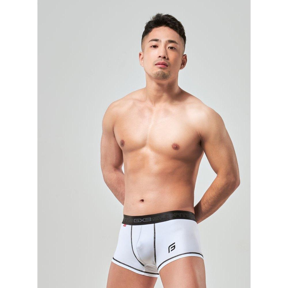 日本 GX3 GLOSS SPORTS 黑白四角褲 亮澤感平角內褲 亮澤動能 簡約設計 2入 K1861-細節圖4