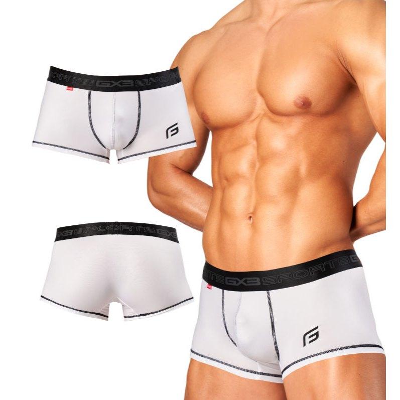 日本 GX3 GLOSS SPORTS 黑白四角褲 亮澤感平角內褲 亮澤動能 簡約設計 2入 K1861-細節圖6