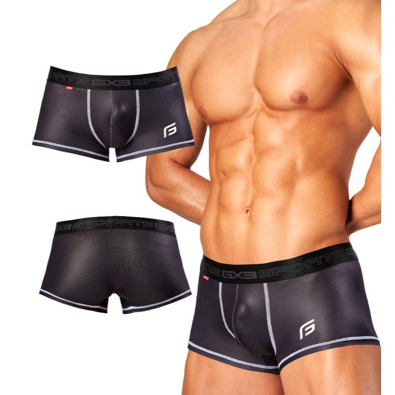 日本 GX3 GLOSS SPORTS 黑白四角褲 亮澤感平角內褲 亮澤動能 簡約設計 2入 K1861-細節圖7