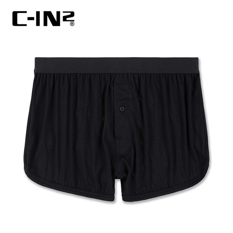 C-IN2 頂級莫代爾時尚極簡四角褲 CIN2運動透氣素色平角褲 阿羅褲 簡單純色黑內褲  C2819-細節圖4