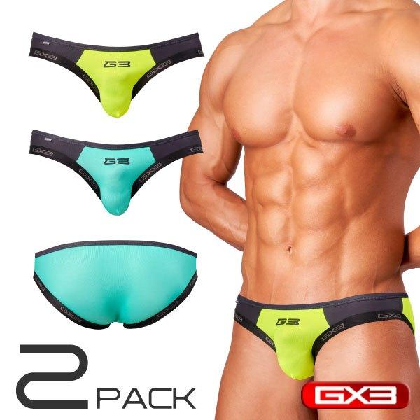 日本GX3 光澤霓虹比基尼三角褲 金屬亮澤感運動比基尼內褲 2入 K2218-細節圖2