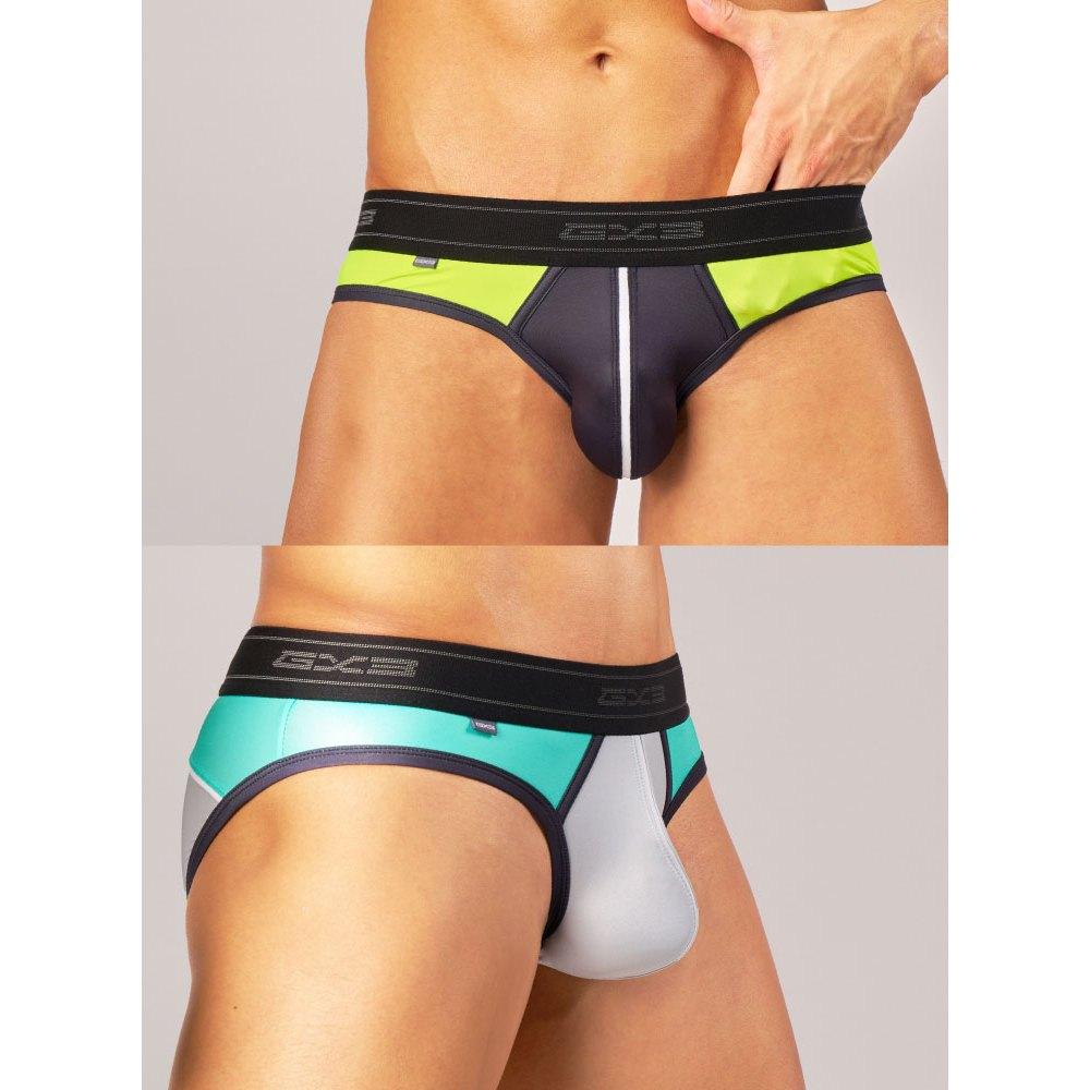 日本GX3 光澤霓虹多彩三角褲 金屬亮澤感運動內褲 2入 K2215-細節圖8