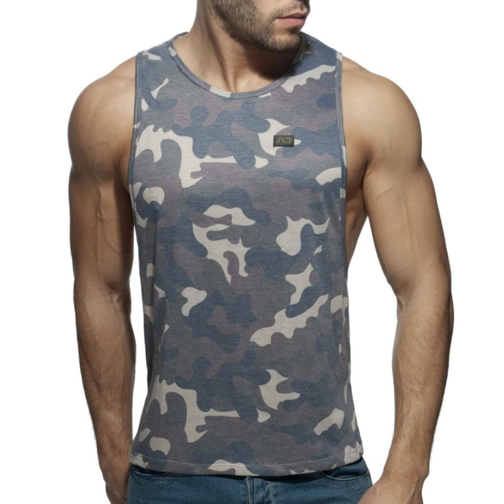 ADDICTED 迷彩側挖騎士運動背心  AD健身坦克背心 頂級天絲 大挖 挖空背心 AD849-細節圖6