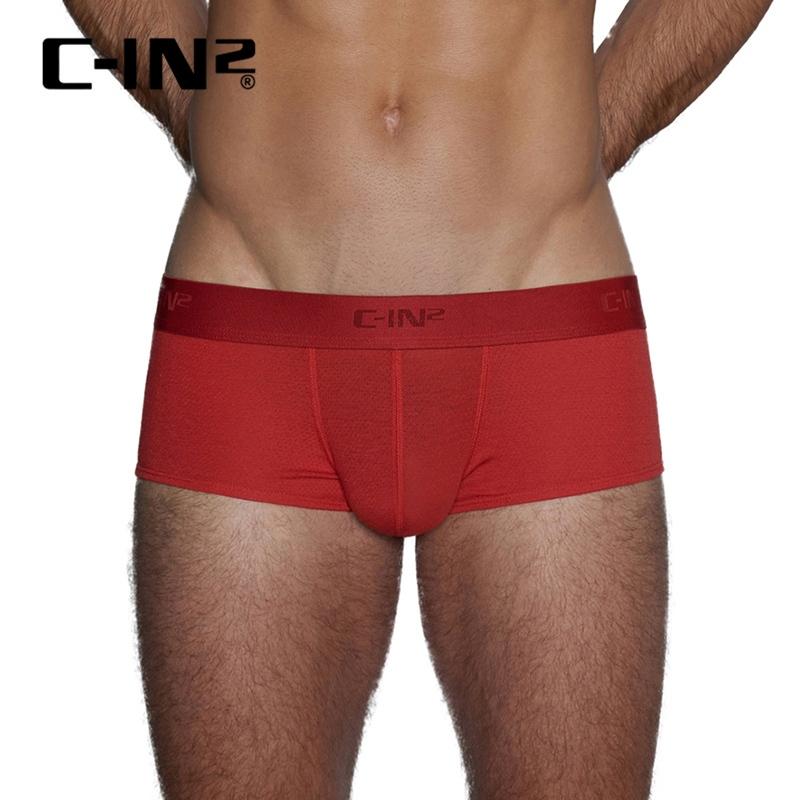 C-IN2 時尚極簡網狀四角褲 CIN2運動素色透氣網眼平口內褲 簡單純色平角褲 吸濕排汗 C4668-細節圖7