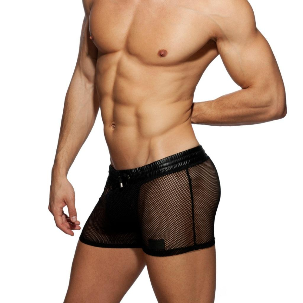 ADDICTED 透明純色網眼運動短褲 AD 透網囊袋健身短褲 透視感 網狀裸感 AD846-細節圖7