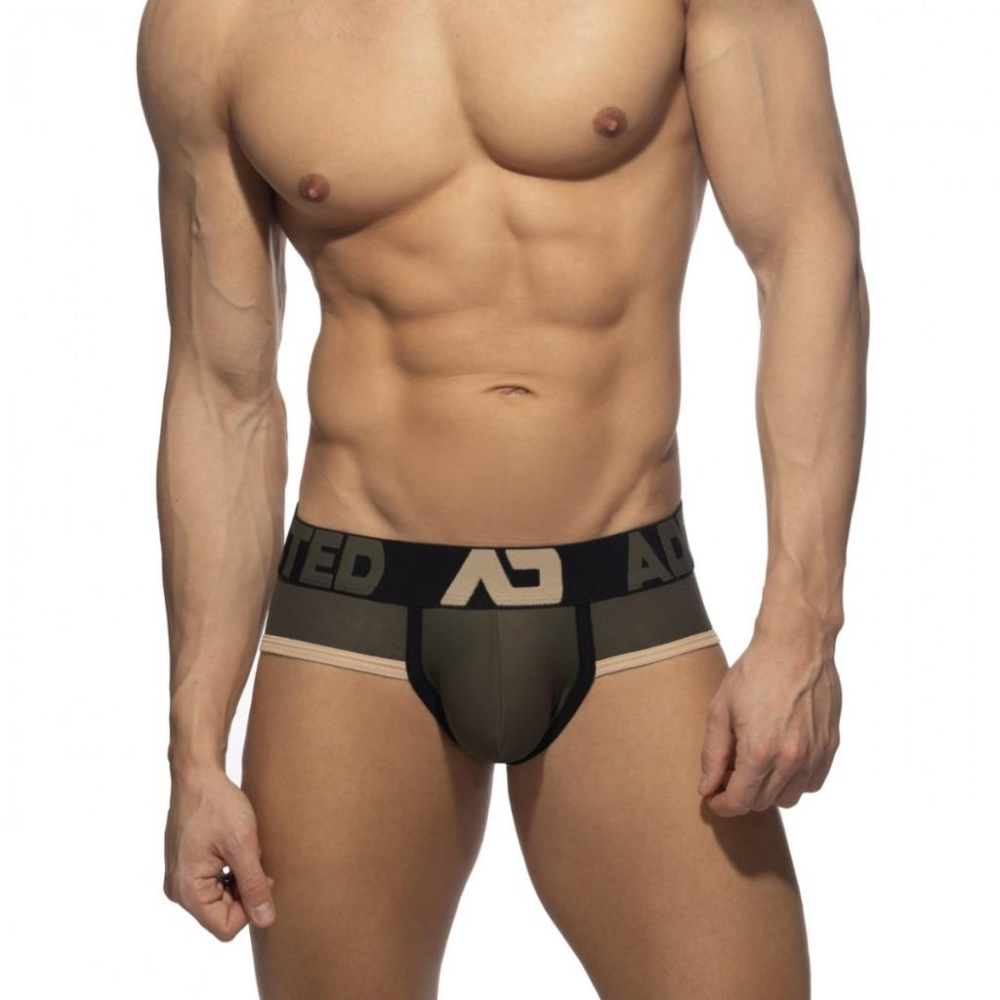 ADDICTED 低調沉穩色系拚色三角褲 AD 對比色囊袋運動內褲 莫蘭迪色 AD1358-細節圖4