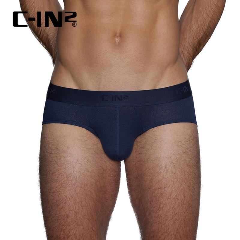 C-IN2 時尚極簡網狀三角褲 CIN2運動素色透氣網眼內褲 簡單純色男性內著 吸濕排汗 C4613-細節圖2