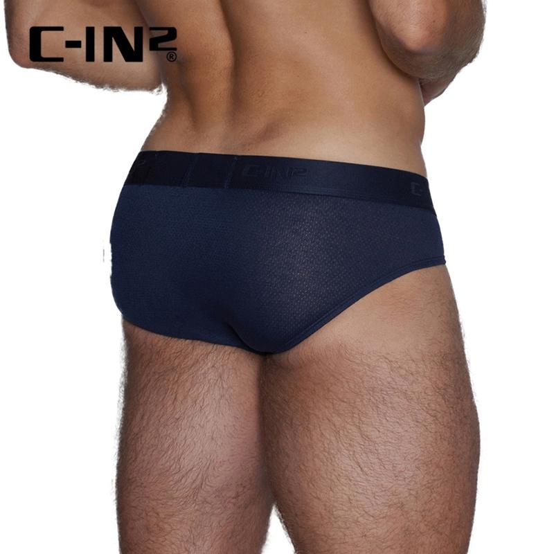 C-IN2 時尚極簡網狀三角褲 CIN2運動素色透氣網眼內褲 簡單純色男性內著 吸濕排汗 C4613-細節圖3