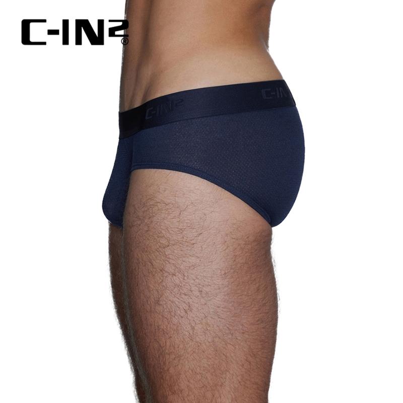 C-IN2 時尚極簡網狀三角褲 CIN2運動素色透氣網眼內褲 簡單純色男性內著 吸濕排汗 C4613-細節圖4