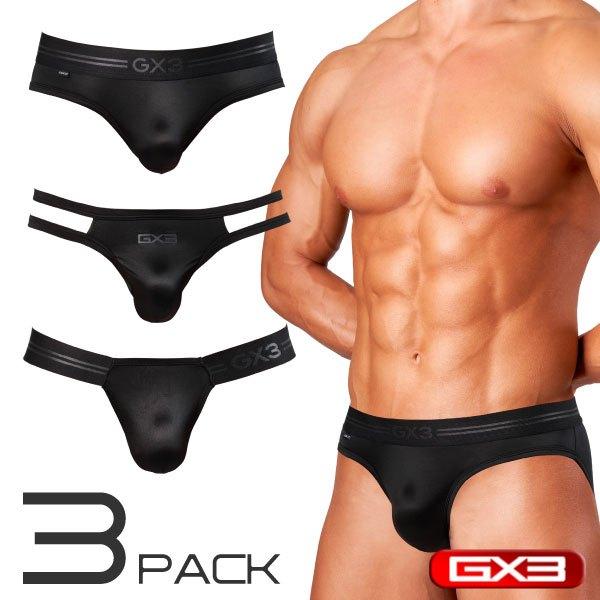 日本 GX3 亮澤感黑色比基尼三角褲 運動狹縫比基尼內褲 綁帶比基尼 3條裝 K2313-細節圖8