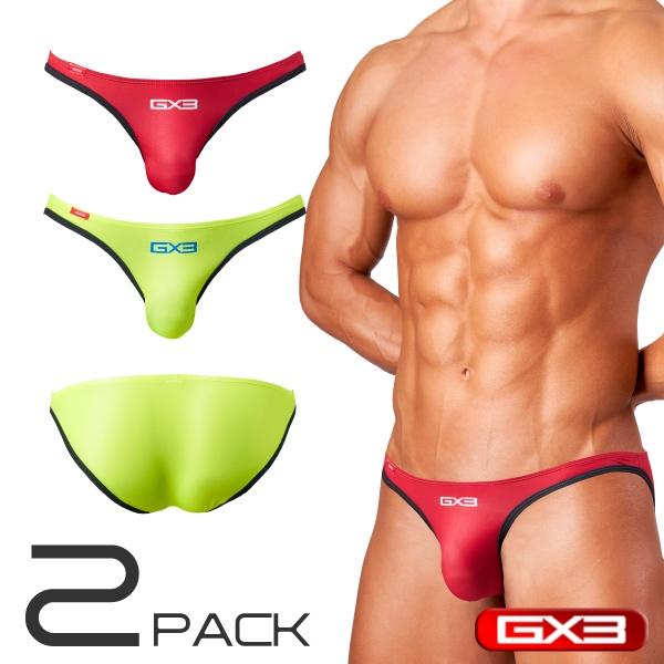 日本 GX3 光澤觸感 DX COLOR V字修身比基尼三角褲 多彩運動V字內褲 2條裝 K2362-細節圖2
