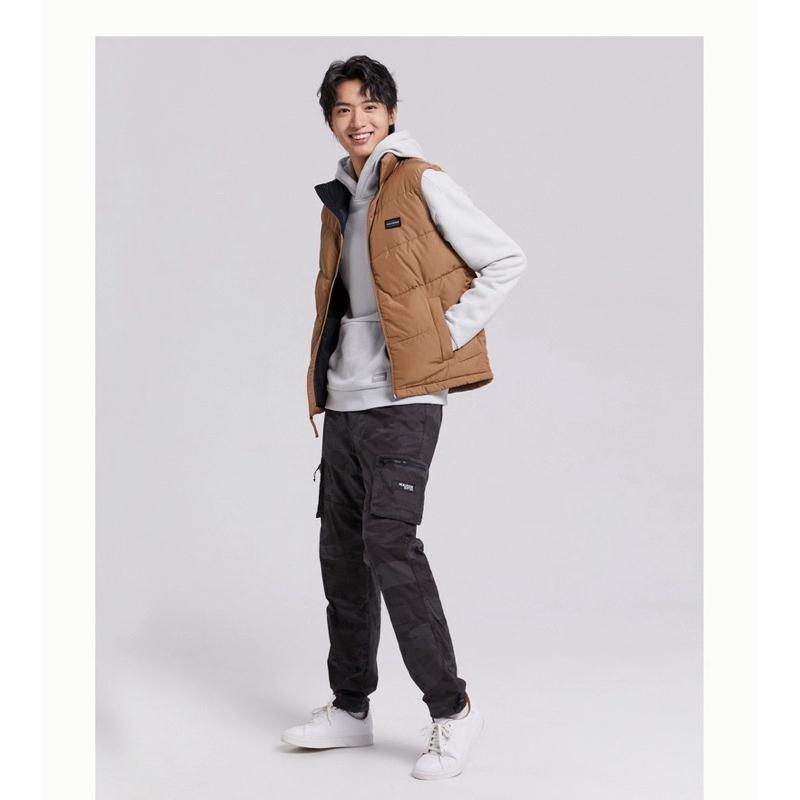 全新正品 Hollister經典標誌保暖夾克背心 海鷗 奶茶色背心外套 暖冬男士潮衣 M號-細節圖2