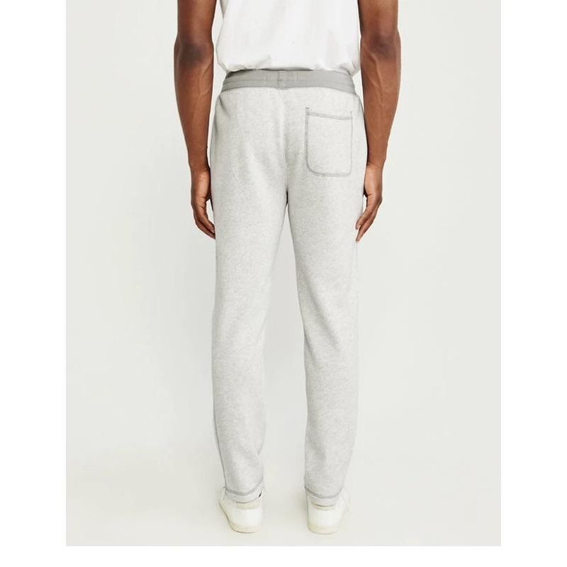 全新正品  A&F 經典標誌運動長褲 男士S號 AF麋鹿Logo休閒棉褲 淺麻灰-細節圖3