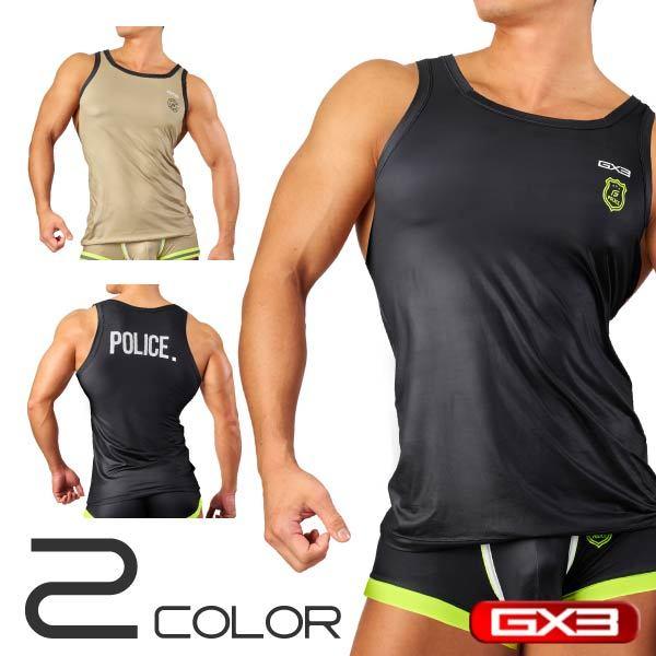 GX3警察職業制服 WEAR-坦克背心 日本警官角色扮演 運動背心 無袖上衣 1條裝 K2407-細節圖2