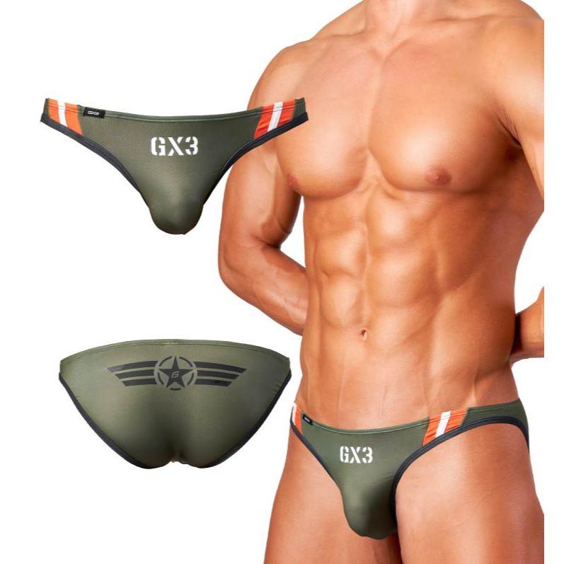 GX3 特種部隊V字修身比基尼三角褲 日本戰地軍隊V字削身比基尼內褲 卡其軍綠色 2條裝 K2405-細節圖6