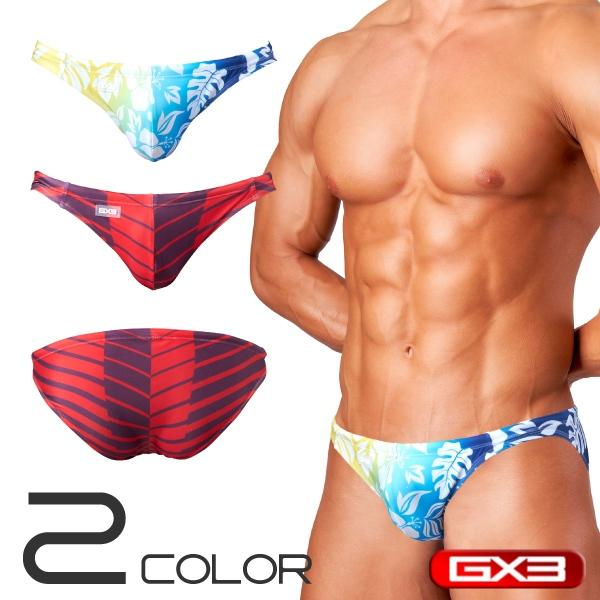 GX3 競速型樹葉印花比基尼三角泳褲 日本花卉圖案運動比基尼泳褲 派對時尚泳裝 1條裝 K2432-細節圖2