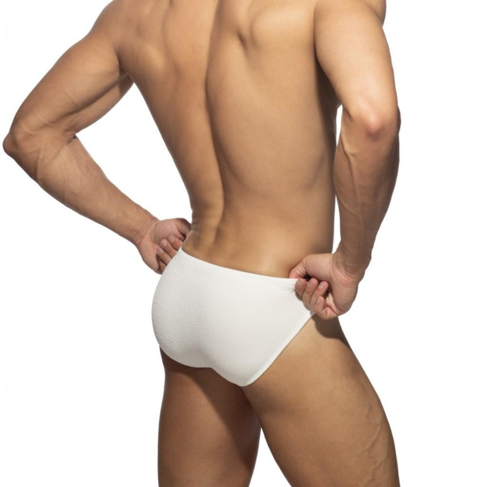 ADDICTED 皺褶感設計比基尼三角泳褲 AD純色運動泳裝 游泳日曬海灘褲 附可拆墊片 ADS376-細節圖5