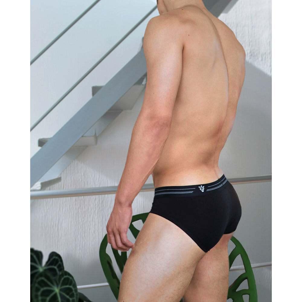 日本UNDERSTAND 低腰三角褲  男性基本款內褲 001黑色 U1013-細節圖6