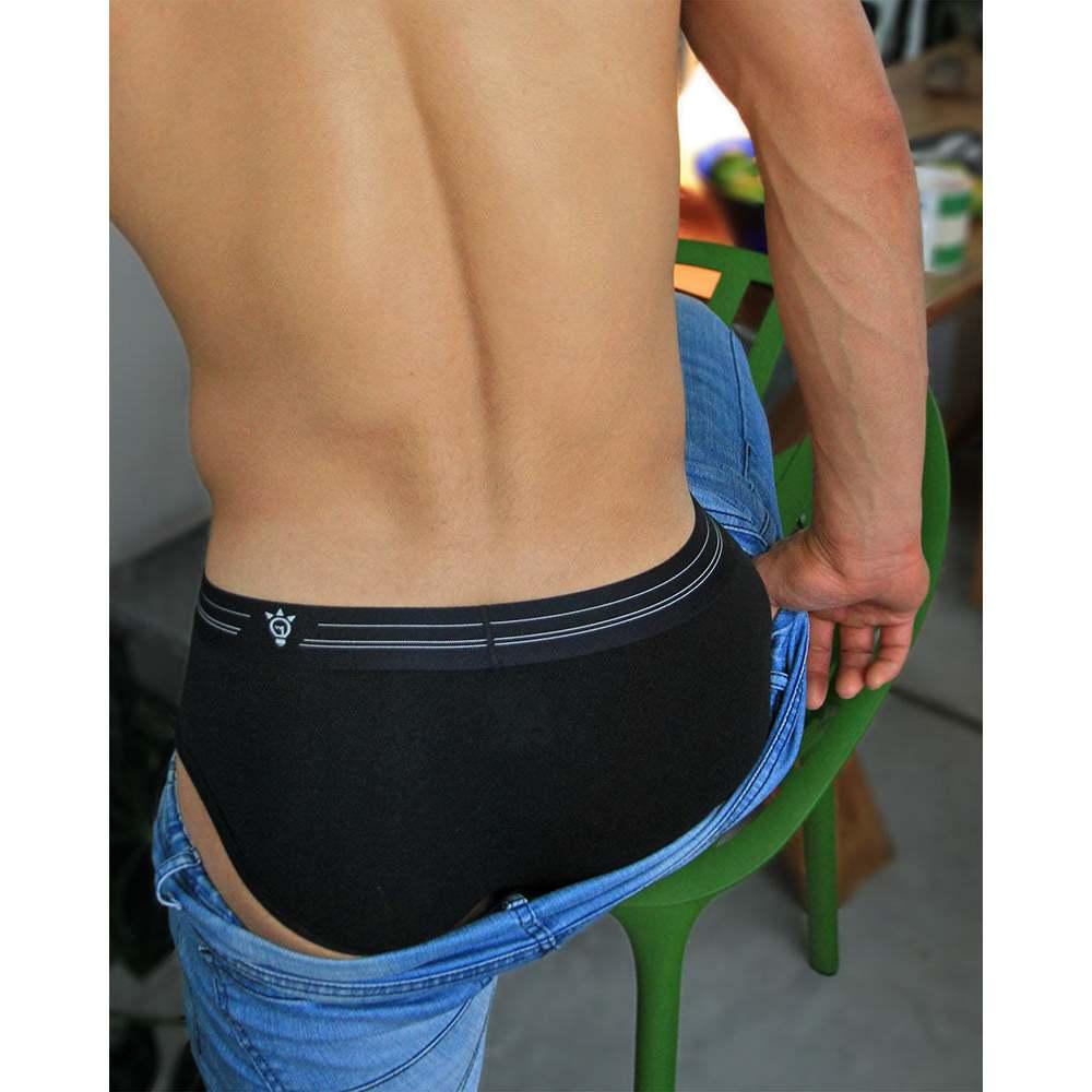 日本UNDERSTAND 低腰三角褲  男性基本款內褲 001黑色 U1013-細節圖8