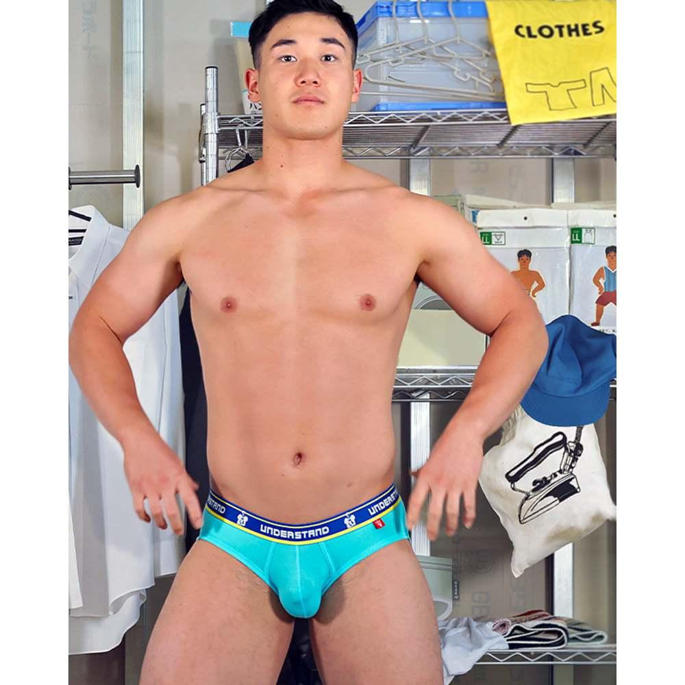 日本UNDERSTAND 低腰三角褲  男性基本款內褲 963湖水藍 U3813-細節圖2