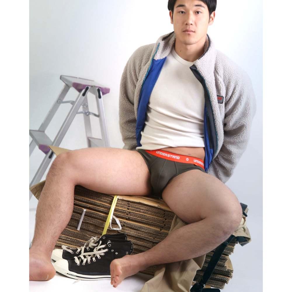 日本UNDERSTAND 低腰三角褲  男性基本款內褲 512卡其綠 U3813-細節圖2