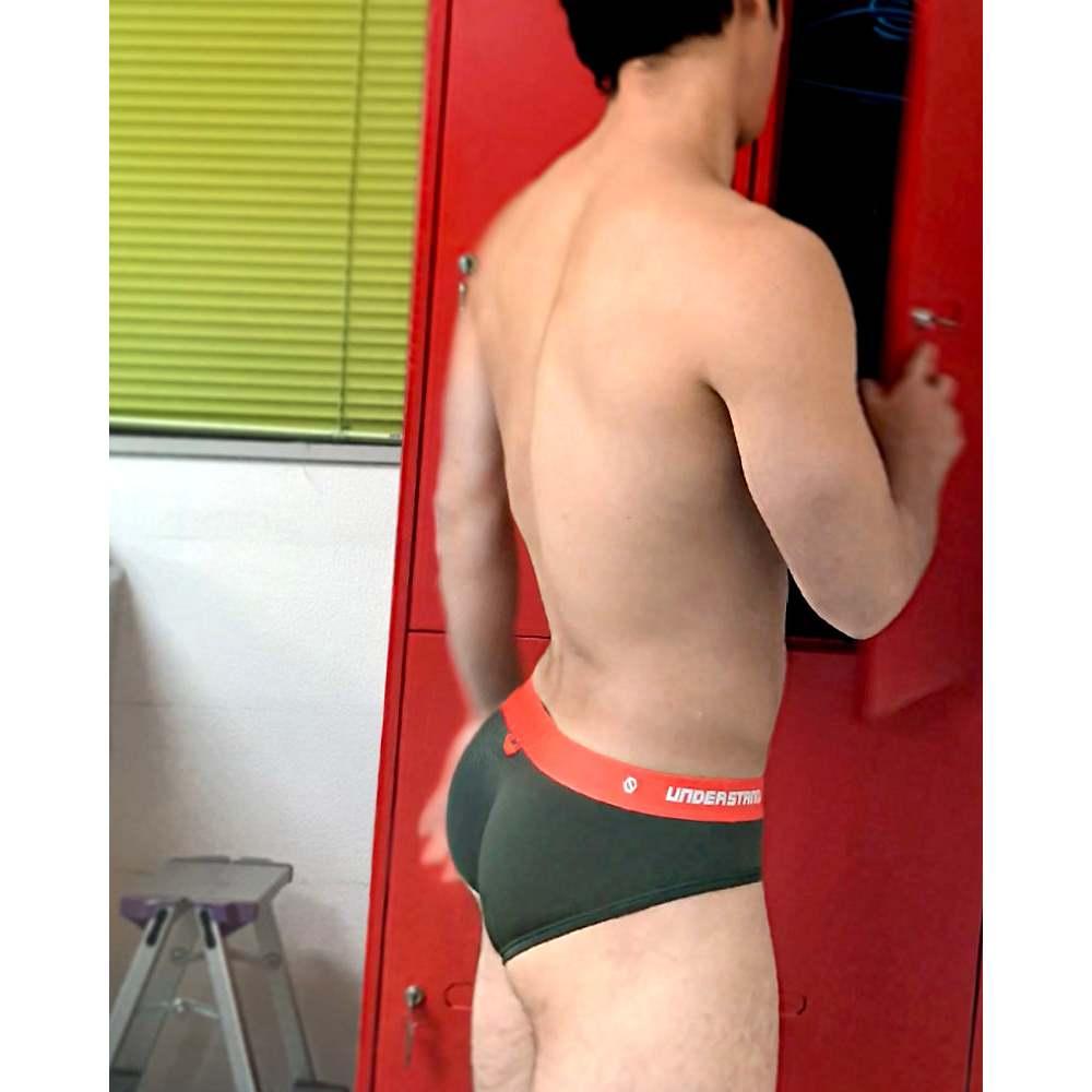 日本UNDERSTAND 低腰三角褲  男性基本款內褲 512卡其綠 U3813-細節圖3