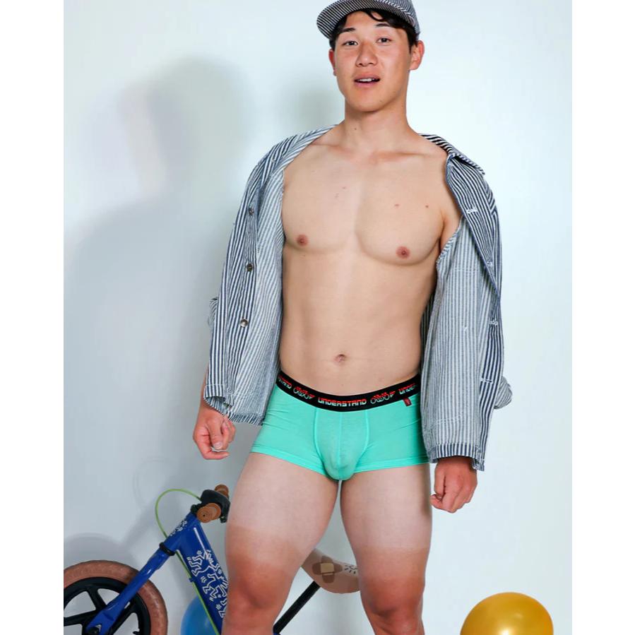日本 UNDERSTAND 頂級莫代爾貼身四角褲 高彈性運動平口內褲 989松石綠 U3823-細節圖5