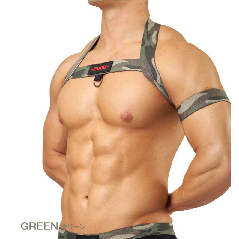 GX3 日本 TOUGH 戰地迷彩 胸甲 派對必備 海軍藍迷彩肩帶 遊行 主題活動 附臂環 1條裝 K2519-細節圖6