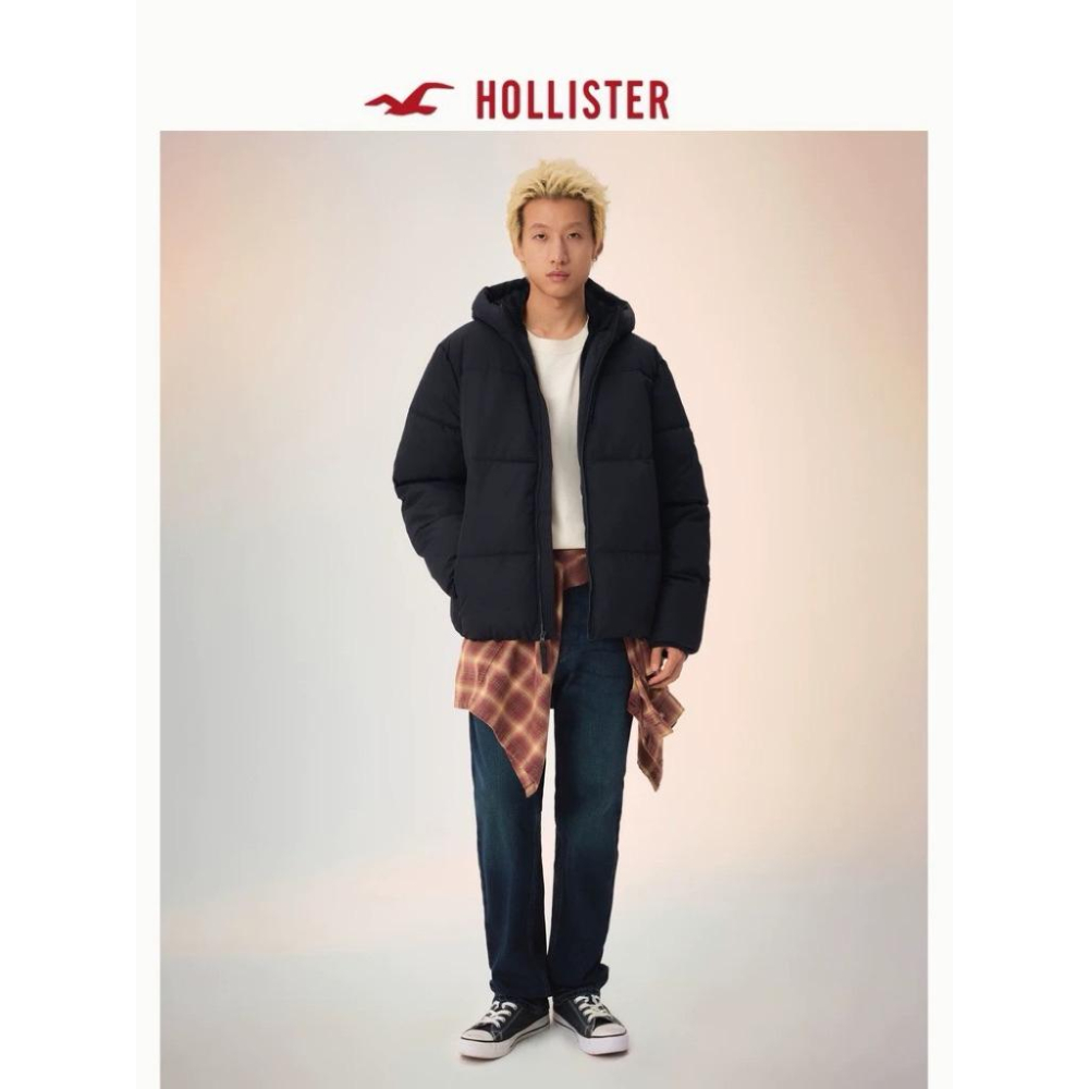 Hollister 保暖禦寒棉服外套 連帽外套 簡單好看 男版-細節圖5