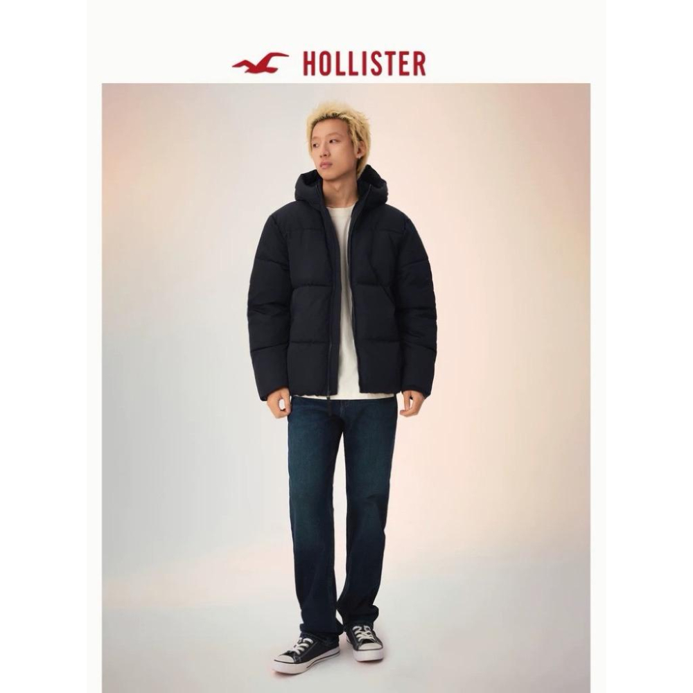 Hollister 保暖禦寒棉服外套 連帽外套 簡單好看 男版-細節圖6