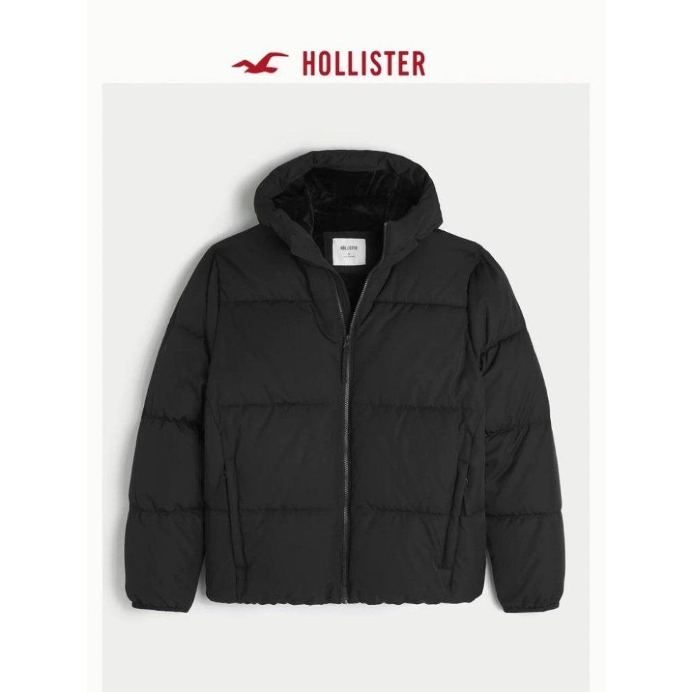 Hollister 保暖禦寒棉服外套 連帽外套 簡單好看 男版-細節圖8