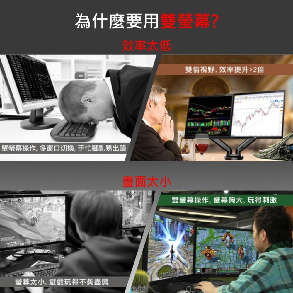 katai 17-27吋氣壓式螢幕桌上架 多角度調整【桌孔式/桌夾式】螢幕架 電腦架 ITW-S180-細節圖5