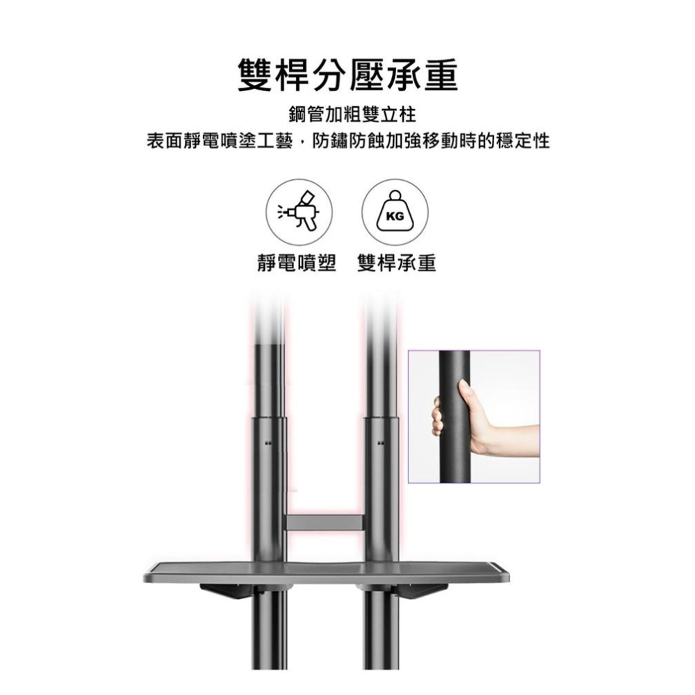 NB KATAI 32-100吋移動式電視立架 AVA1500-60-1P AVA1800-70-1P ITW-CT60-細節圖5