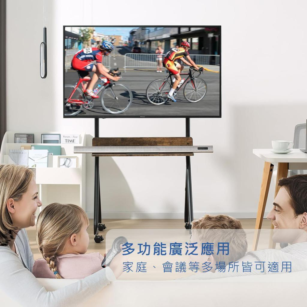 Katai 32-86吋固定式液晶電視立架 附輪子 木質立架 電視落地架 電視腳架 廣告刊板架 螢幕架 ITW-TF04-細節圖8