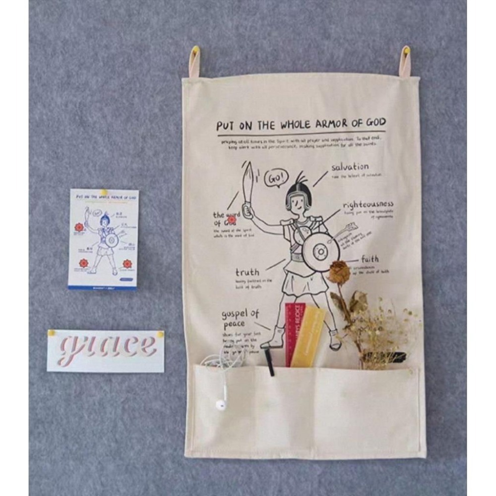 💫初心角落💫【全副軍裝掛布】聖經以弗所書佈置 收納掛布 基督教裝飾 牆面掛布 主日學必備-細節圖2